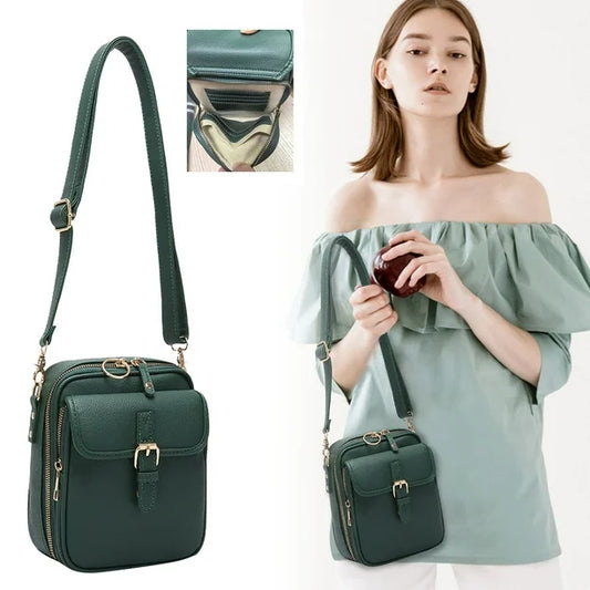 Trendy Compact Crossbody Bag with Adjustable Strap & Front Pocket